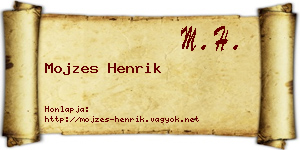 Mojzes Henrik névjegykártya